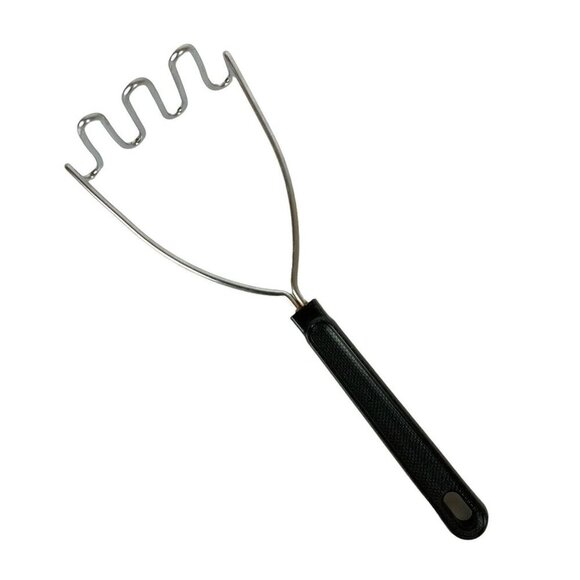 Ekco Eterna 1980s Stainless Steel Potato Masher with Black Nylon Handle Vintage - Picture 1 of 4